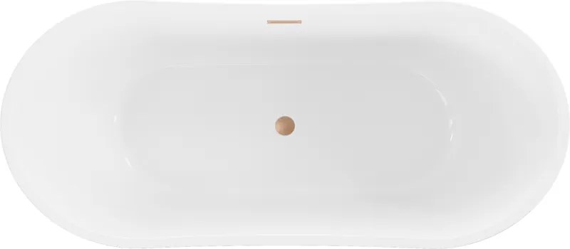 Mexen Montana, voľne stojaca vaňa 180 x 90 cm, biela, medený prepad, 52011809000-65
