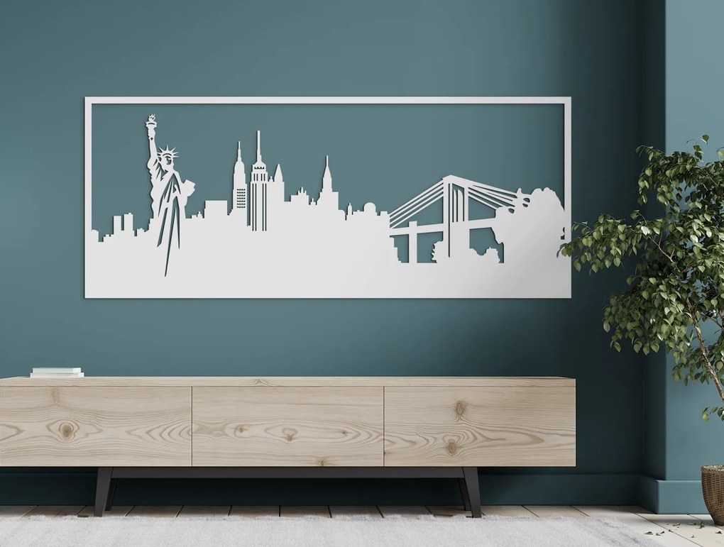 drevko Obraz New York Rozmer obrazu: 37 x 89 cm, Farba dekorácie: Čierna