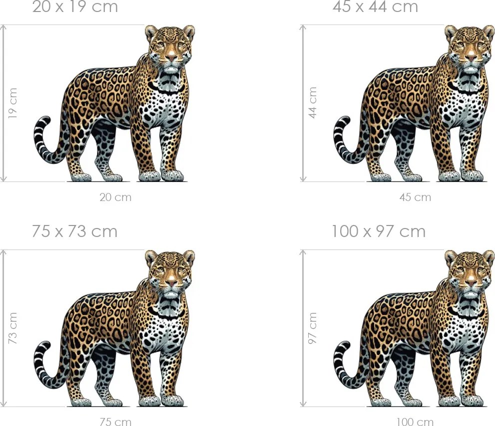 Leopard textilná prelepiteľná nálepka na stenu arch 45 x 44 cm
