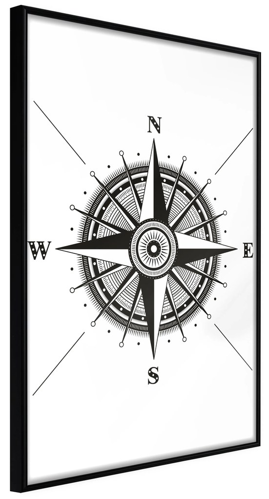 Artgeist Plagát - Compass [Poster] Veľkosť: 20x30, Verzia: Čierny rám s passe-partout