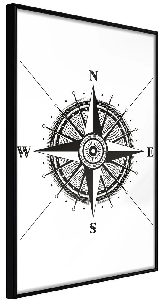 Artgeist Plagát - Compass [Poster] Veľkosť: 30x45, Verzia: Zlatý rám s passe-partout