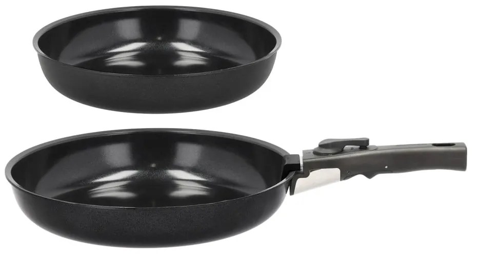 Hliníková súprava panvíc s nepriľnavým povrchom s odnímateľnou rukoväťou 2 ks ø 28 cm – Holm