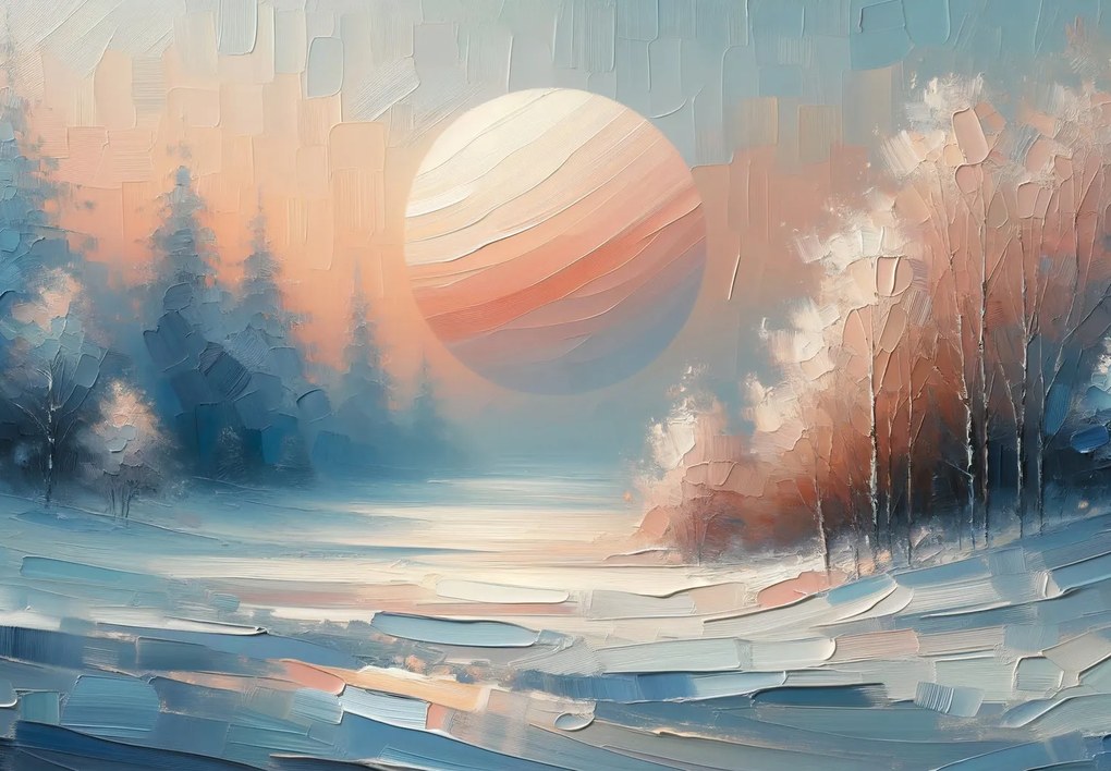 Fototapeta - Zimný západ slnka (147x102 cm)