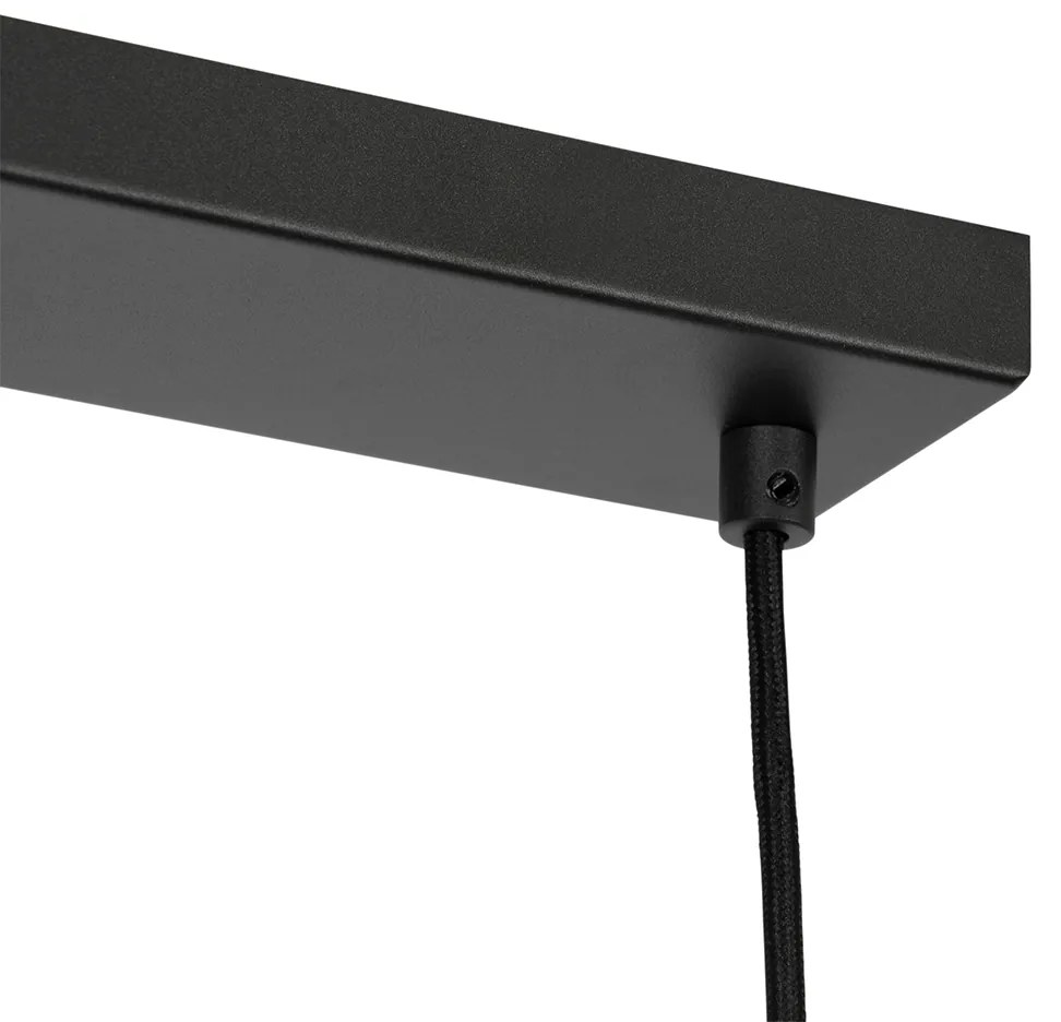 Moderné závesné svietidlo čierne s opálovým sklom 4-svetlo - Drop