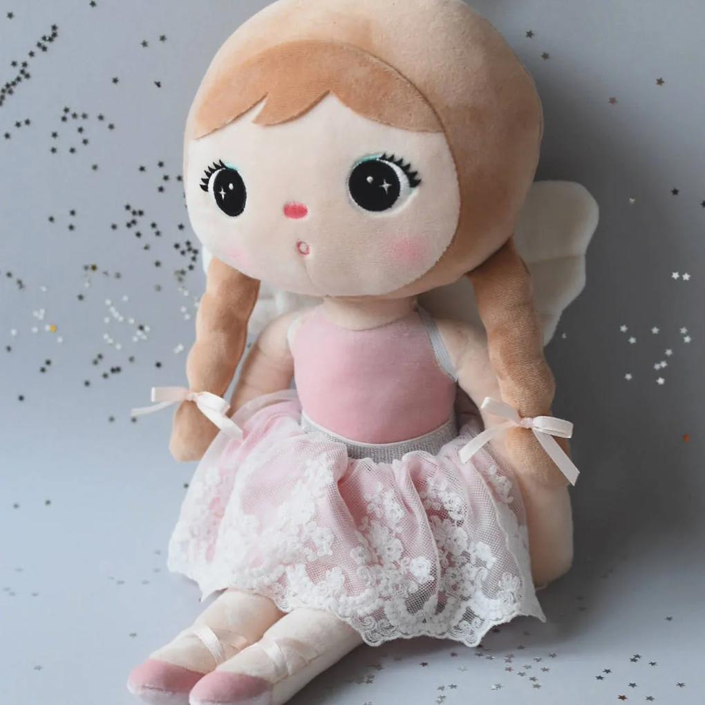 Bábika boho dievčatko 70cm personalizácia: Nápis ružový