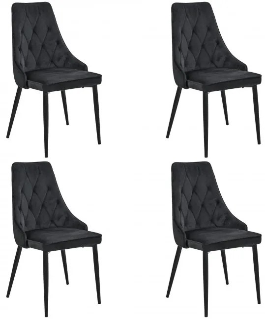Set štyroch jedálenských stoličiek SJ.054 čierne