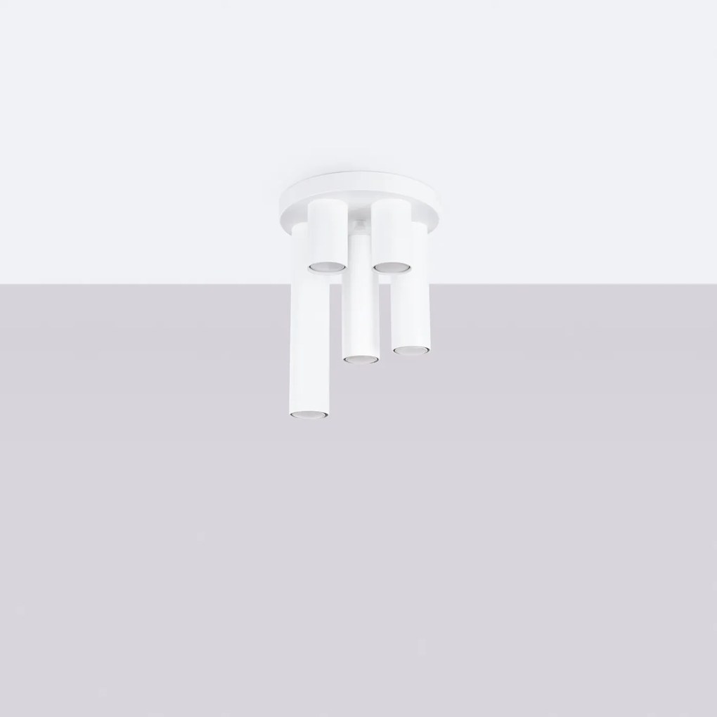 Stropné svietidlo Lagos, 5x biele kovové tienidlo