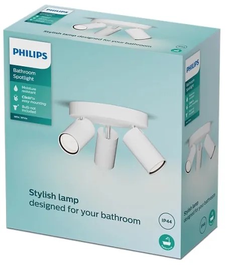 Philips - Kúpeľňové bodové svietidlo IDRIS 3xGU10/5W/230V IP44 biela