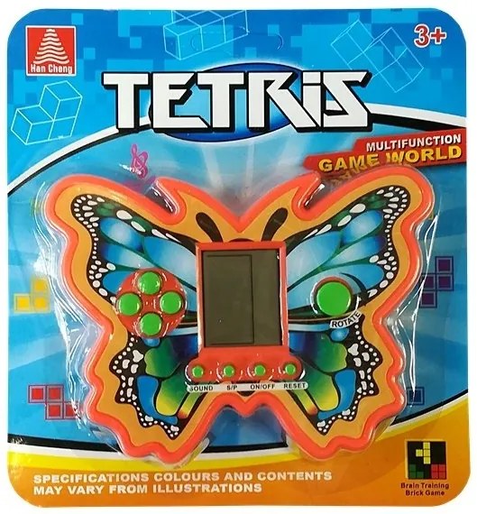 LEAN TOYS Elektronická hra Tetris v tvare motýľa - oranžová