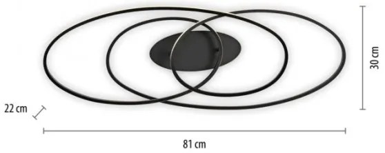 JUST LIGHT. 15321-18 - LED Stropné svietidlo LUMACA LED/33W/230V čierna