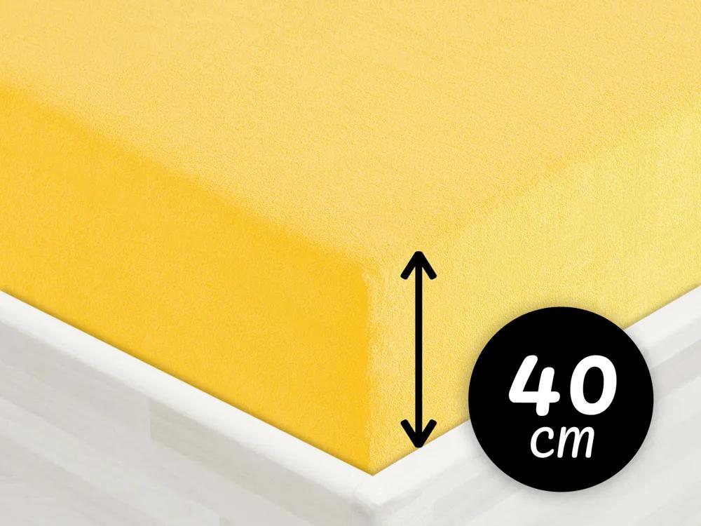 Froté napínacie prestieradlo na extra vysoký matrac FR-003 Žlté 140 x 200 - výška 40 cm