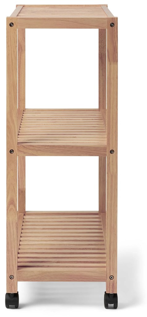 Regál z masívneho dreva s kolieskami