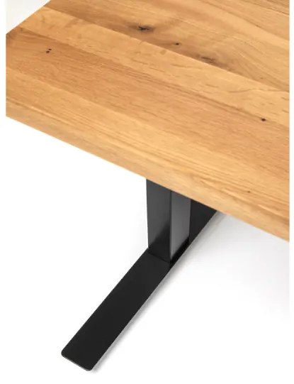 Office Jackie Oak Black písací stôl 160x80 cm svetlohnedý