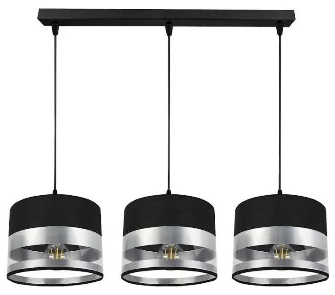 Luster na lanku MILO 3xE27/60W/230V strieborná/čierna