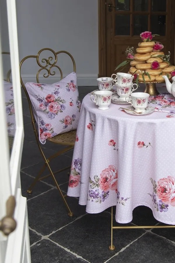 Ružový bavlnený poťah na vankúš s ružami Dotty Rose - 40*40 cm