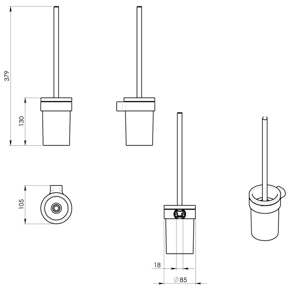 Gedy Gedy, PIRENEI WC kefa závesna, mliečne sklo, zlato, PI330387