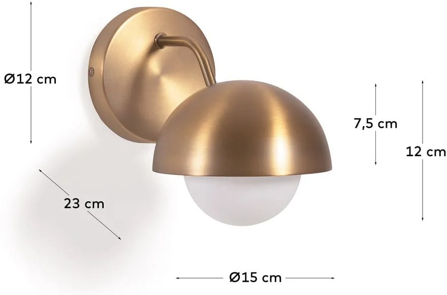 Nástenné svietidlo v zlatej farbe ø 15 cm Lonela - Kave Home