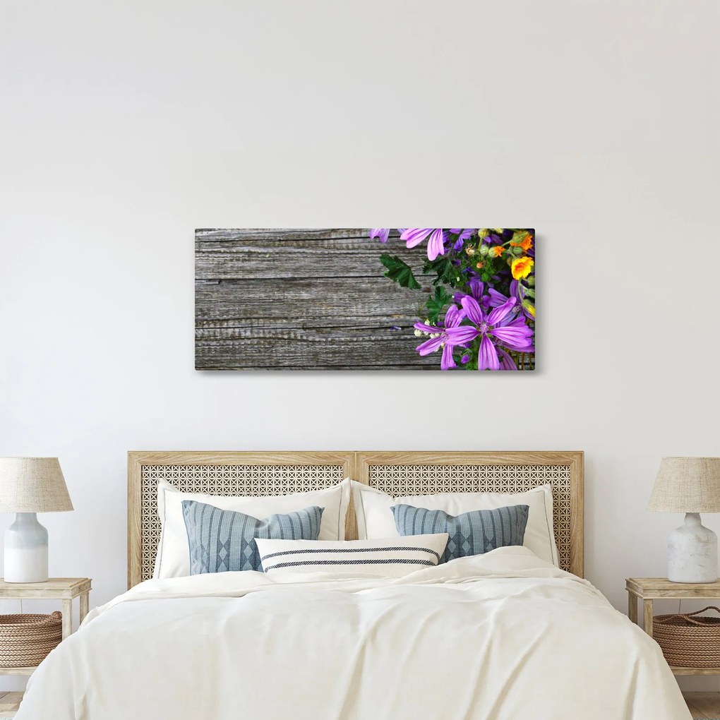 Obraz - lúčne kvety (120x50 cm)