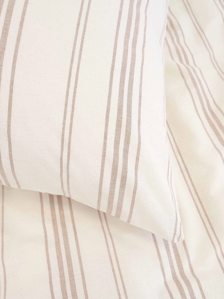 Bavlnená obliečka na vankúš Natural 50 × 70 cm - Prúžky béžové