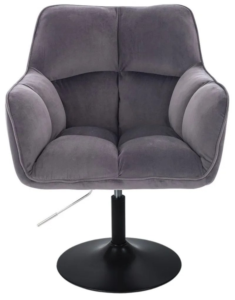 LuxuryForm DESIGN Kreslo AMALFI VELUR na čiernom tanieri - tmavo šedé