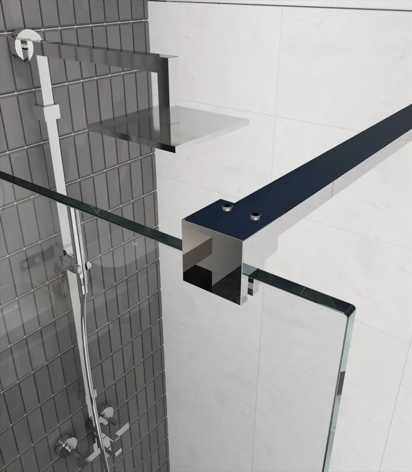 Erga Paris, sprchová zástena Walk-In 60x200 cm, 8mm šedé sklo, chrómový profil, ERG-V02-PARIS-060x200-GR-CR