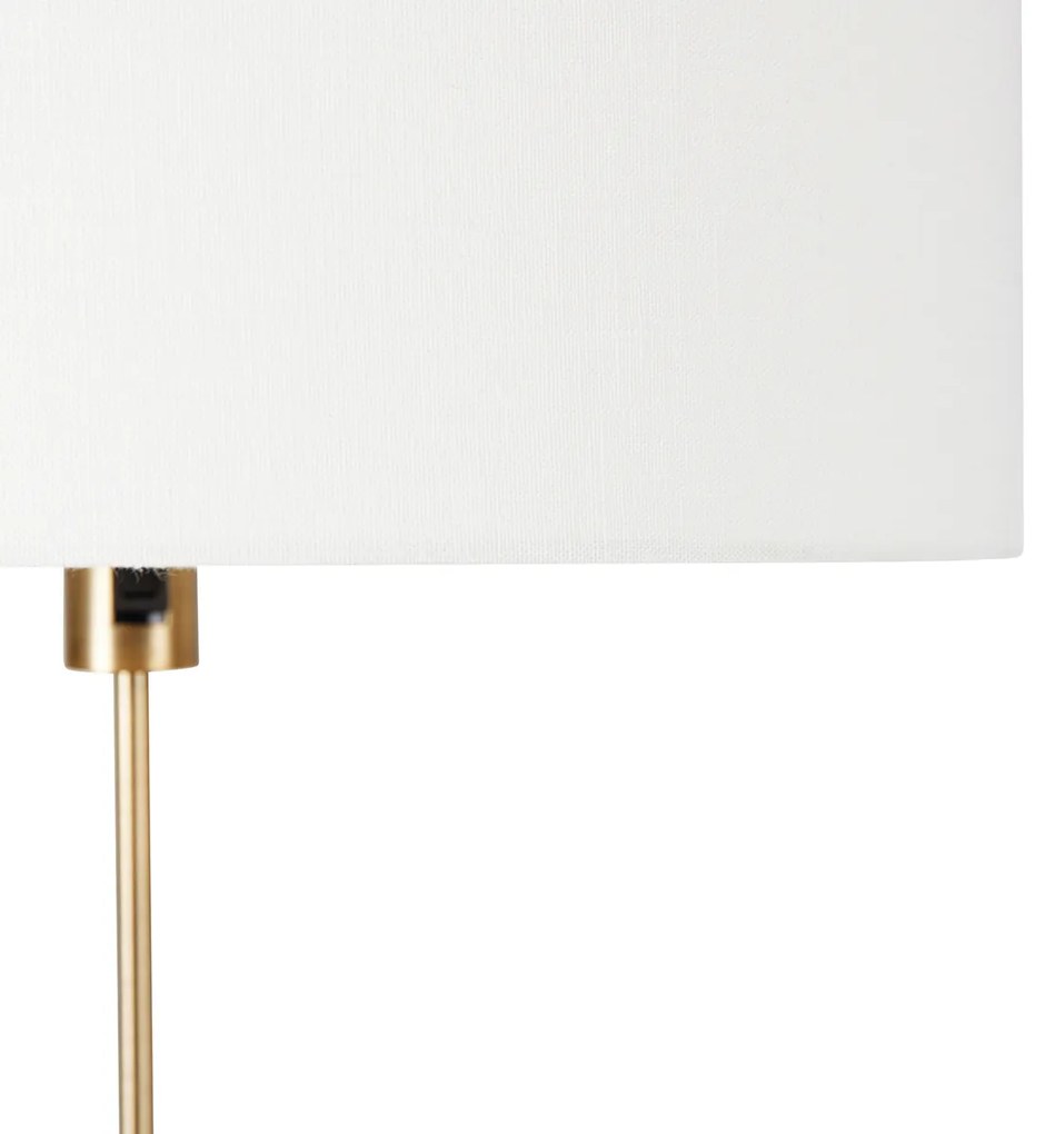 Stojaca lampa nastaviteľná bronzová s tienidlom bielym 50 cm - Parte