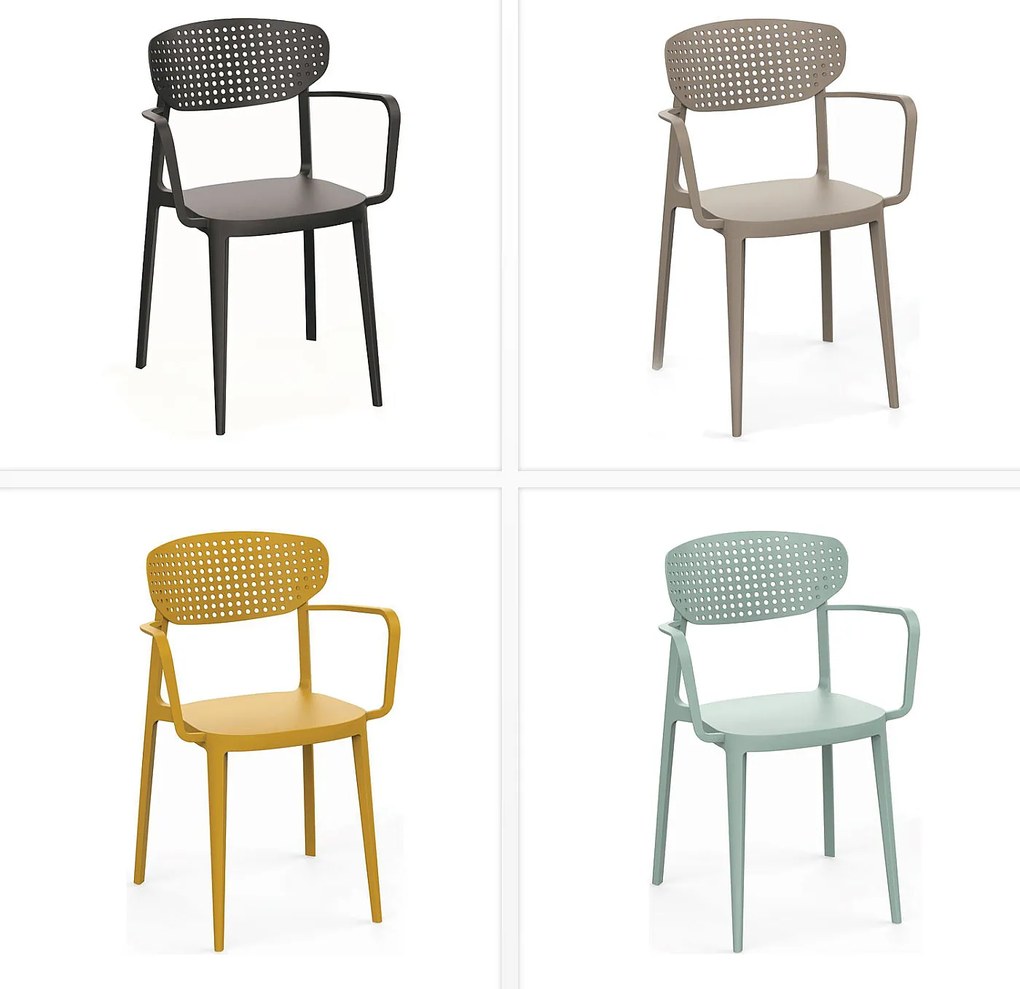 Plastová stolička s podrúčkami OSLO (rôzne farby) béžová