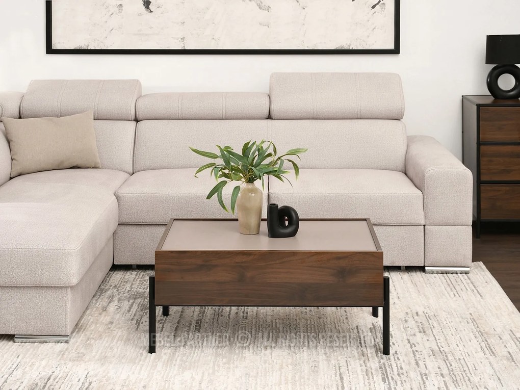 Konferenčný stolík Bertina M (béžová + čierna). Akcia -21%. Vlastná spoľahlivá doprava až k Vám domov. 1111576