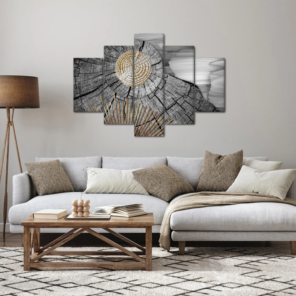 Obraz - Kmeň stromu v koláži (150x105 cm)