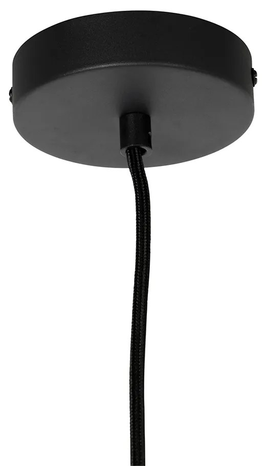 Retro závesné svietidlo čierne s čírym sklom 20 cm - Eclipse