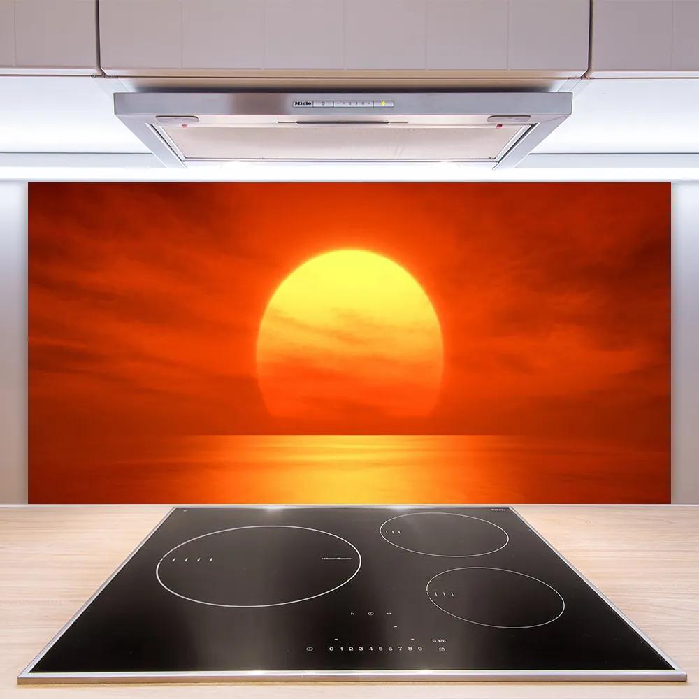 Sklenený obklad Do kuchyne Západ slnka more 120x60 cm