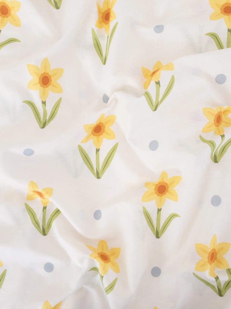 Bavlnená obliečka na vankúš Renforcé 40 × 40 cm - Narcis bieložlté