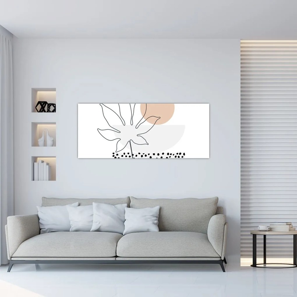 Obraz - Line art kvety N⁰3 (120x50 cm)