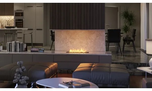 InFire - Vstavaný BIO krb 7,5x60 cm 3,5kW čierna