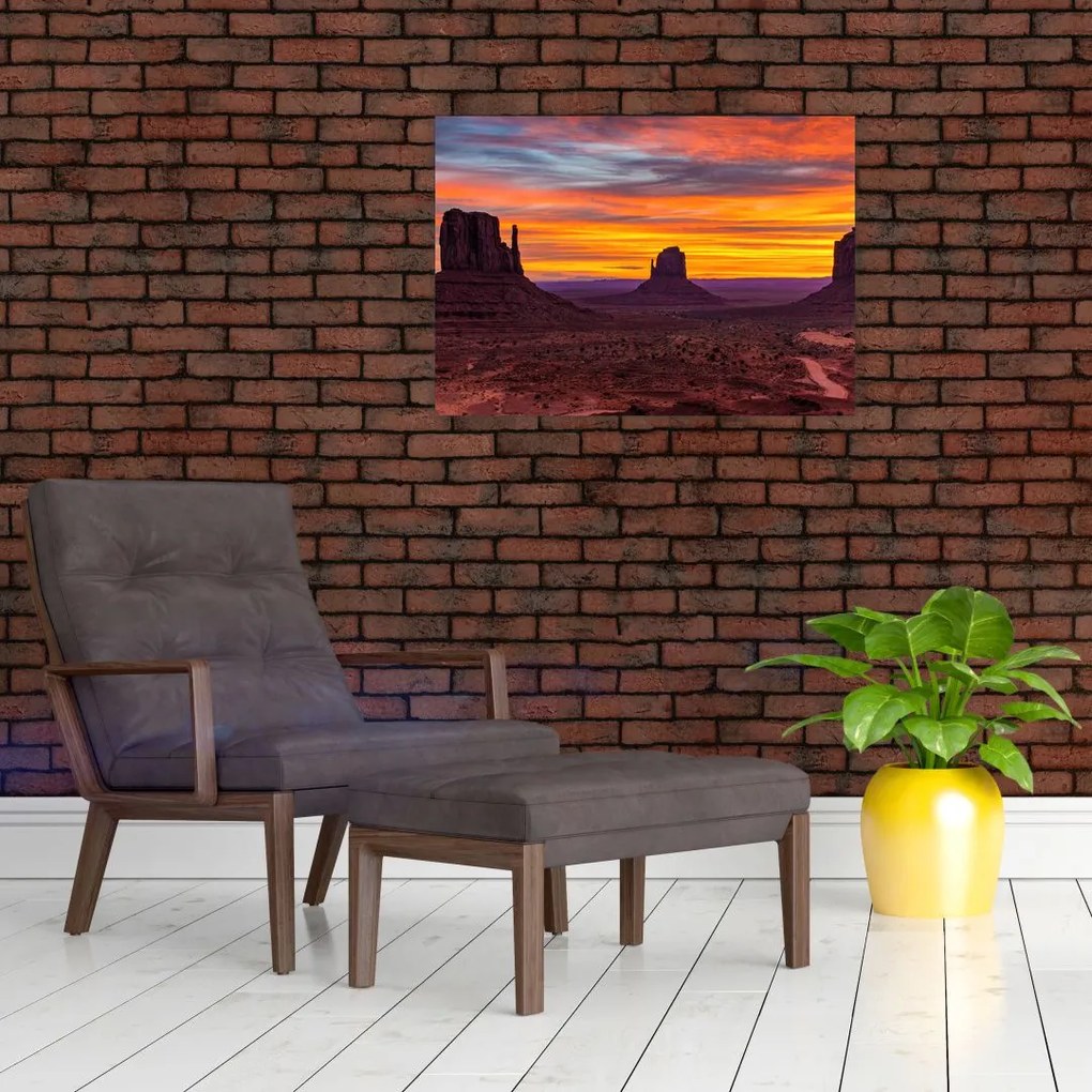 Sklenený obraz - Monument Valley v Arizone (70x50 cm)