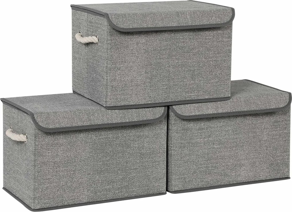 Sada 3 ks úložných boxů Rafy šedá