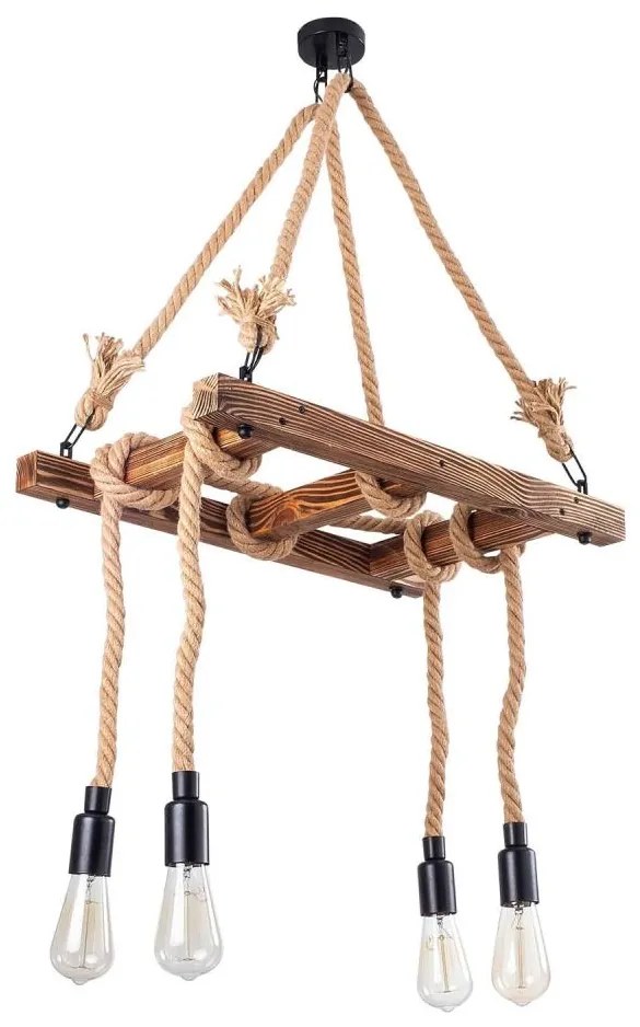 Luster na lanku EREBOS 4xE27/40W/230V hnedá