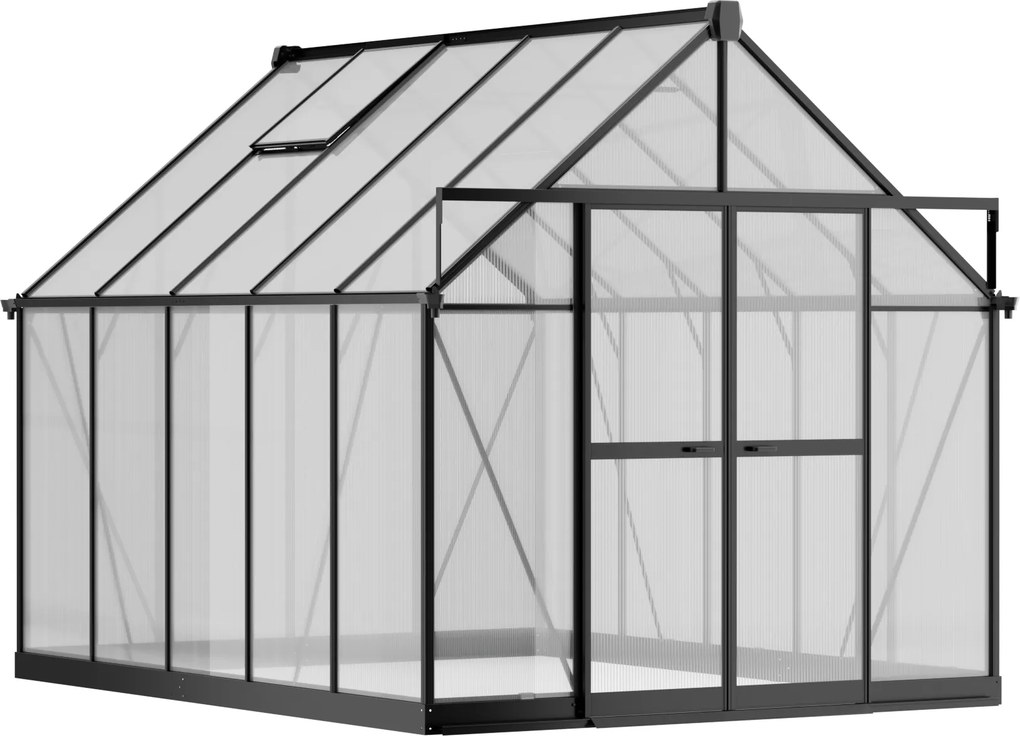 Skleník 234 x 244 x 312 cm, zosilnená konštrukcia, polykarbonát 6 mm