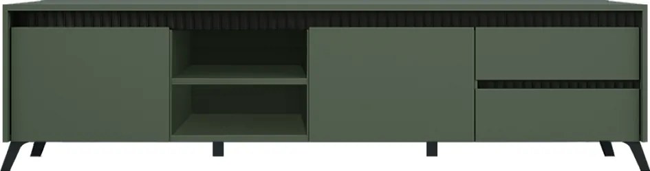 TV stolík, smoke zelená/čierna, LONGY RTV2K2So