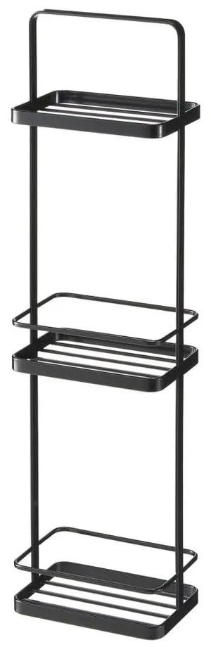 Čierny stojan do kúpeľne s 3 policami YAMAZAKI Takamtsu