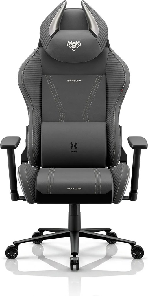 Herné kreslo z látky sivé Normal Size: Diablo X-Horn 2.0 Rainbow Grey