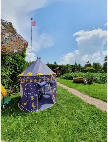 KRUZZEL Detský stan v tvare paláca - Kruzzel - modrý