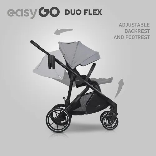 Súrodenecký kočík EasyGo Duoflex Cloudy Gray