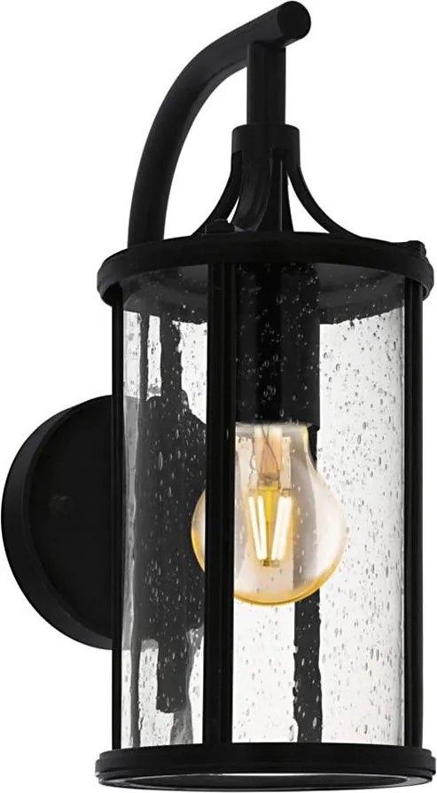 Eglo 79572 - Vonkajšie nástenné svietidlo SANTA FLAVIA 1xE27/60W/230V IP44 čierna