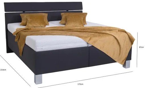 Čalúnená posteľ ALIS s úložným priestorom, 160x200 cm, bez matraca, antracit