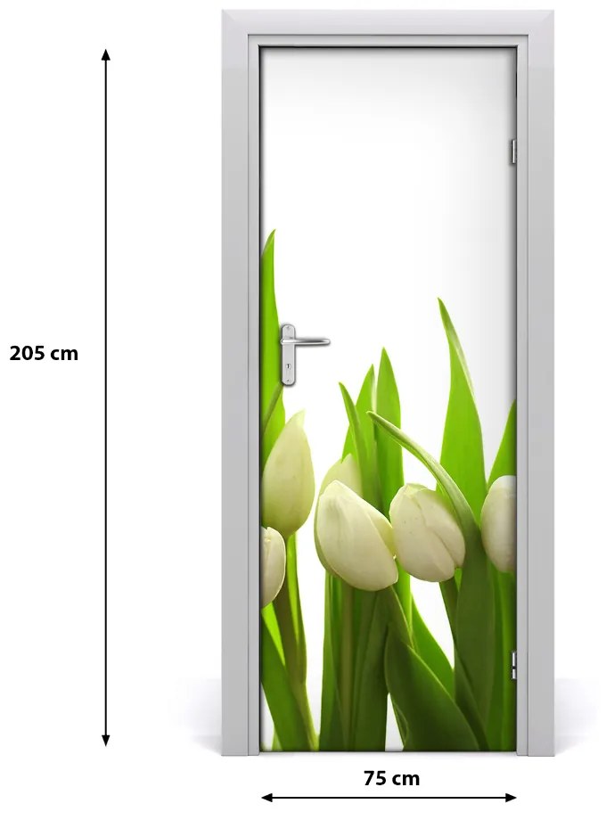 Fototapeta na dvere biele tulipány 75x205 cm