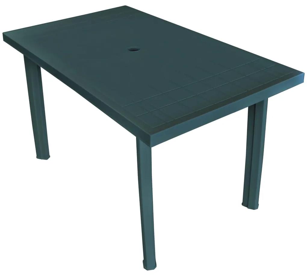 Záhradný stôl, zelený 126x76x72 cm, plast