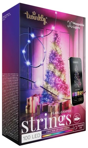 Twinkly TWKP100RGB-G - LED RGB Stmievateľná vianočná reťaz LED 8 m USB Wi-Fi