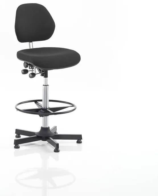 Pracovná dielenská stolička AUGUSTA, výška 650-900 mm, čierna
