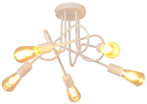 Detský prisadený luster OXFORD 5xE27/15W/230V biela